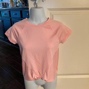 Athleta Girl Light Peach Short Sleeve Twist Around Top Size L/12
